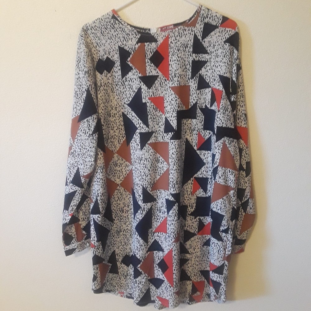 Abstract Print Shift Dress